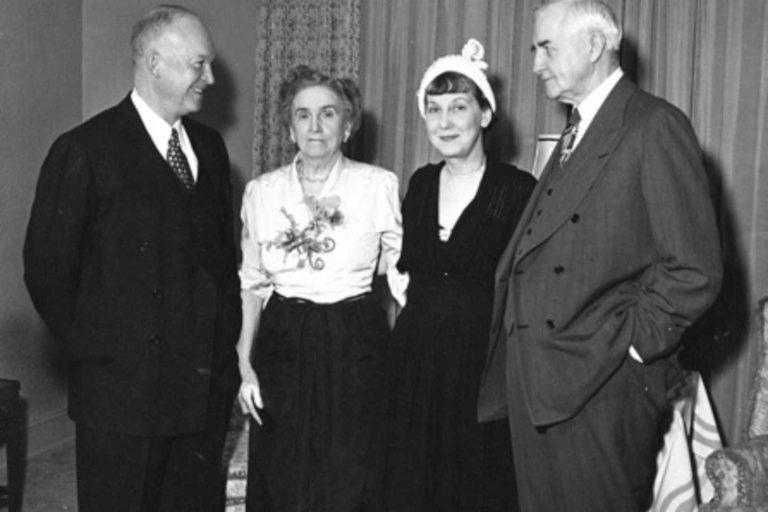 President Dwight Eisenhower, Mary Gibbs Jones, Mamie Eisenhower and Jesse Jones. Photo courtesy of Rice University's Woodson Research Center.